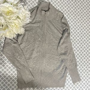 NWOT Questions gray sweater with jewels size medium